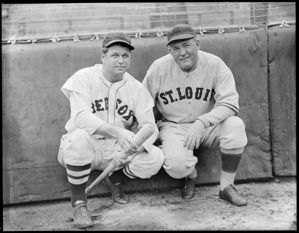 Jimmie Foxx and Rogers Hornsby pose prior to the 1931 All Star Game.